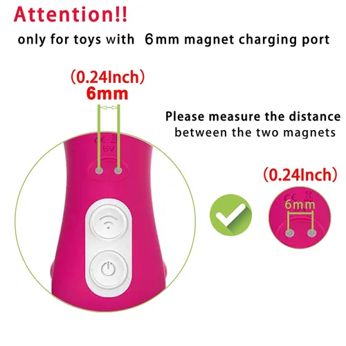 Vista 3 de Cable de carga USB magnético de 0.236 in de repuesto para cable de cargador de CC, paquete de 2