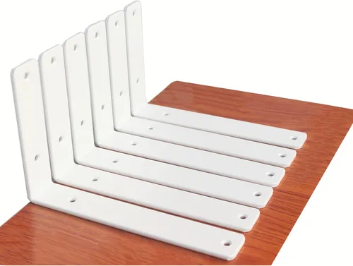 Vista 83 de Paquete de 2 soportes de estante en L de 6 pulgadas de largo x 4 pulgadas de alto x 1.5 pulgadas de ancho, 5 mm de grosor, soportes de estante