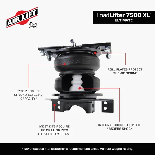 Vista 4 de Kit de muelles de aire Air Lift LoadLifter 7500 XL para Chevrolet Silverado 2500HD y 3500HD 2020-2026, GMC Sierra 2500HD y 3500HD 2020-2026 - 57541