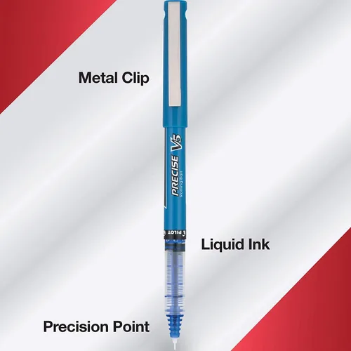 Vista 2 de PILOT Precise V5 - Bolígrafos de tinta líquida con punta extrafina (0.5 mm.), color azul, paquete de 8 (15325)