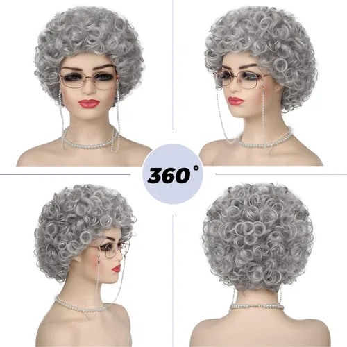 Vista 42 de Peluca de cosplay estilo Bob azul oscuro + horquilla de libélula + collar para fiesta, disfraz de Halloween, peluca de mujer