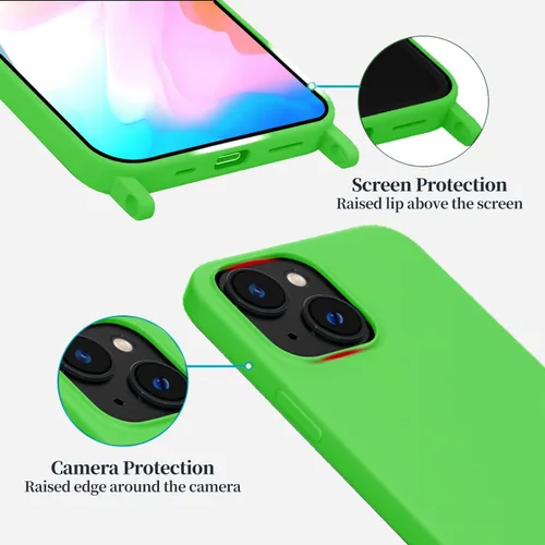 Vista 103 de Funda compatible con iPhone 8 Plus, iPhone 7 Plus/6 Plus/6S Plus con cordón, funda cruzada para iPhone con correa ajustable de silicona para iPhone