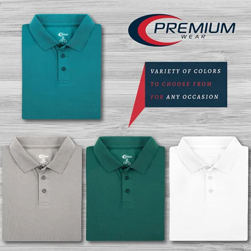 Vista 69 de Premium Wear - Camisetas tipo polo para hombre, con gran absorción de humedad