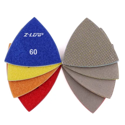 Vista 11 de Disco de lija de diamante triangular, discos de lija para moler piedra de vidrio cerámica de 3 "(80 mm) Mix Grit/8pcs