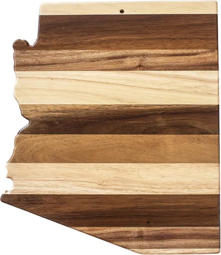 Vista 23 de Totally Bamboo Rock & Branch Shiplap Series Tabla de Cortar de Madera con Forma del Estado de Alabama y Bandeja para Servir Charcutería, Incluye