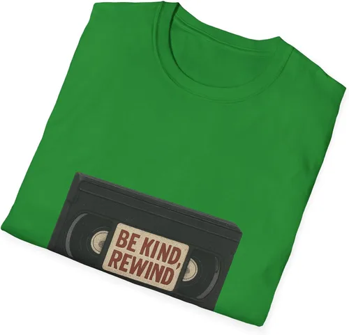 Vista 4 de Be Kind Rewind VHS Tape T-Shirt Retro 80s 90s Nostalgia Irish Green