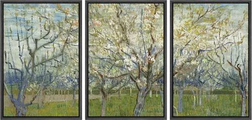 Vista 10 de wall26 Lienzo enmarcado para pared, juego de arte con flores de almendra de Vincent Van Gogh, naturaleza, ilustraciones de área silvestre, bellas
