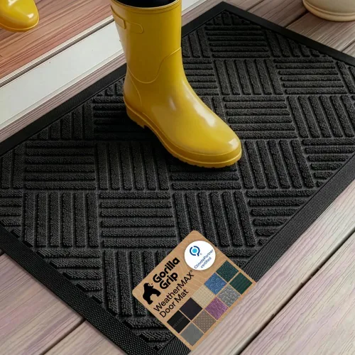 Vista 110 de Gorilla Grip - Tapete WeatherMax todo terreno 100% impermeable, caucho natural, resistente a manchas y decoloración, interior y exterior, fácil