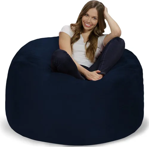 Vista 13 de Chill Sack - Sillón puff, Tela, Suave lino sintético, color negro.