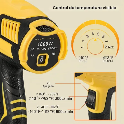 Vista 3 de SainSmart Pistola de calor, control de temperatura variable 120 °F-1202 °F