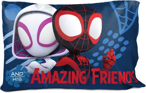 Vista 2 de Marvel Spidey Amazing Friends Superhero - Funda de almohada para niños, color azul Azul - Spiderman
