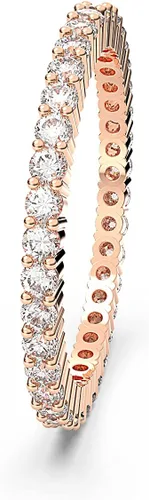 Vista 3 de Swarovski Matrix Vittore Ring, Round Cut Clear Crystals, Rhodium and Rose Gold-Tone Finishes