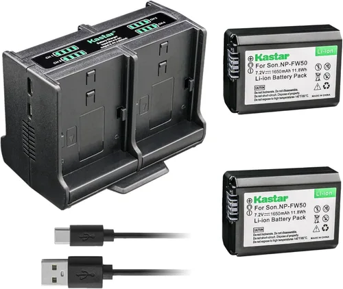 Vista 5 de Kastar Cargador de batería cuádruple compatible con Sony ILCE-6300, Alpha α6300, a6300, ILCE-6400, Alpha α6400, a6400, ILCE-6500, Alpha α6500