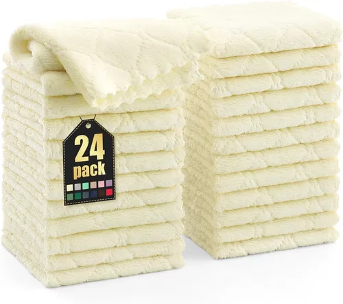 Vista 84 de Homaxy - Paquete de 12 trapos de cocina (13 x 19 pulgadas, marrón), de terciopelo coral supersuaves y absorbentes para lavar platos, paño