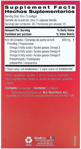 Vista 3 de Bio Nutrition Krill Soft Gels, 45