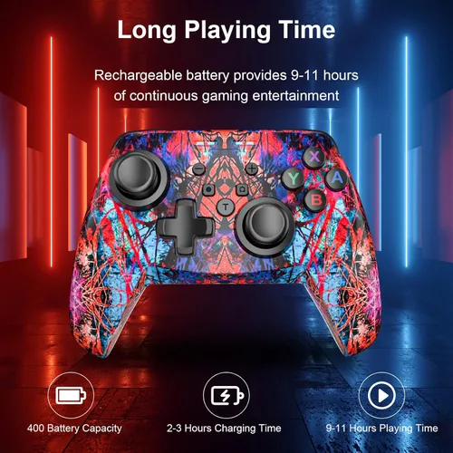 Vista 6 de Wireless Controller for Nintendo SwitchLiteSwitch OLED, Gaming Pro Controller Compatible PC with Wake-Up, Wireless Gamepad with 6-Axis Gyroscope