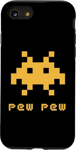 Vista 18 de iPhone 16 Alien Invaders Pew Space 8-bit Retro Video Game Gift Case