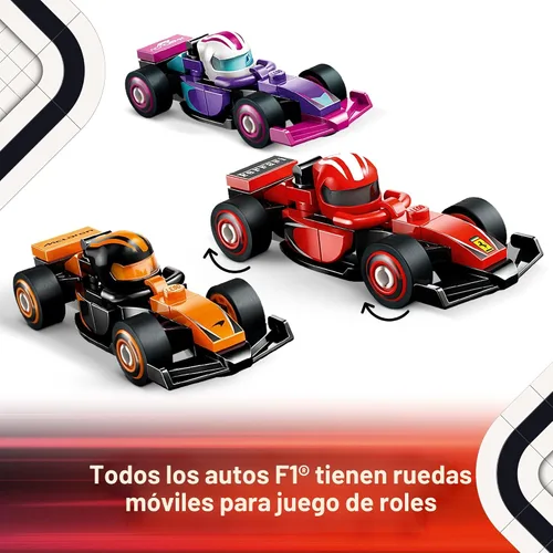 Vista 4 de LEGO Coches de carreras coleccionables F1, paquete de 6 – Juego de construcción para niños y niñas, a partir de 6 años – Recuerdo de fiesta