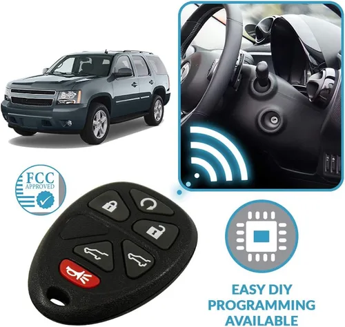 Vista 5 de Keyless2Go Reemplazo para vehículos de entrada sin llave de coche que utilizan 6 botones 15913427 OUC60270 control remoto, autoprogramación