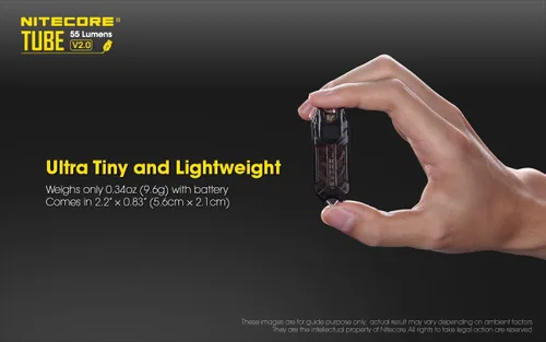 Vista 4 de Nitecore Tube v2.0 55 lúmenes Llavero recargable por USB ultraligero (Jacinto)