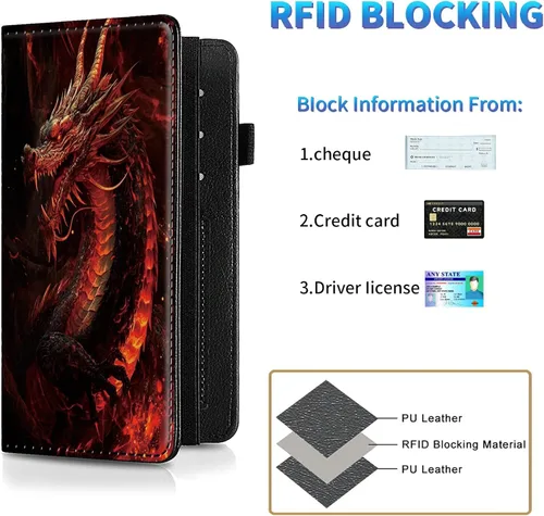 Vista 90 de Funda para chequera para hombres y mujeres, cartera de cuero RFID con ranuras para tarjetas de crédito, soporte de cheques duplicados personales