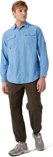 Vista 9 de NAVISKIN Camisas de pesca con protección solar UPF 50+ de manga larga para hombre, PFG para senderismo, viajes, campamento