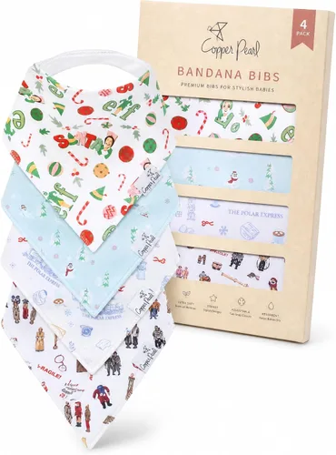 Vista 35 de Copper Pearl Baberos tipo bandana para bebé, paquete de 4 baberos de algodón suave para babear y dentición, absorbentes, ajuste ajustable, muchos