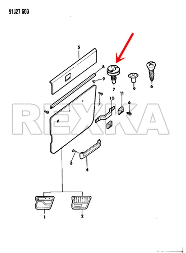 Vista 6 de Rexka 10 clips de retención para panel de puerta 6033862 compatibles con Chrysler Jeep Wrangler YJ, Jeep CJ7, Jeep CJ8 Scrambler
