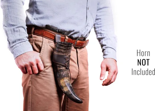 Vista 2 de Funda de cuero prémium para cinturón de bocina - Rana de cuerno ajustable