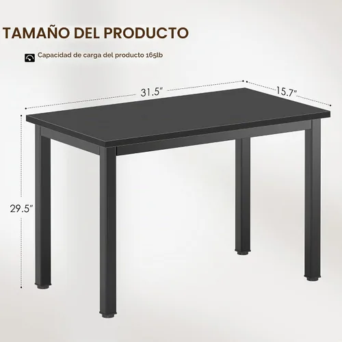 Vista 3 de DlandHome - Escritorio pequeño para computadora de 31.5 pulgadas para oficina en casa, color negro