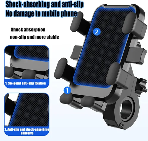 Vista 4 de Motorcycle Phone Mount for Suzuki GSX1300R Hayabusa GSX1300, Bike Phone Holder Motorcycle Cell Phone Holder, Quick Install Anti-Shake Motorcycle