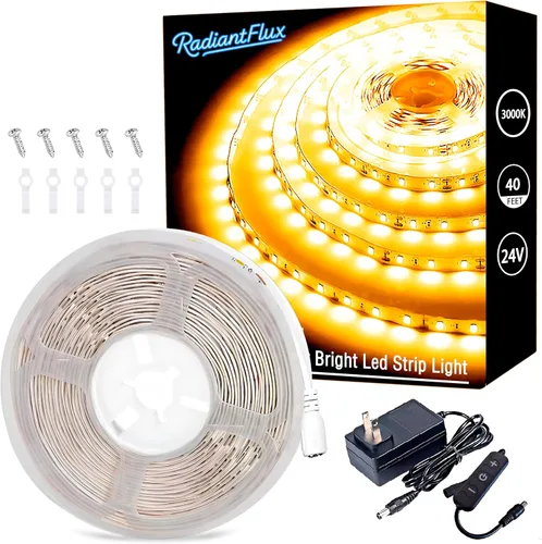 Vista 46 de Tiras de luces LED pequeñas de 10 pies cálidas, tira de luces LED regulables, 180 LEDs, luces de cinta LED tipo cuerda súper brillantes para sala