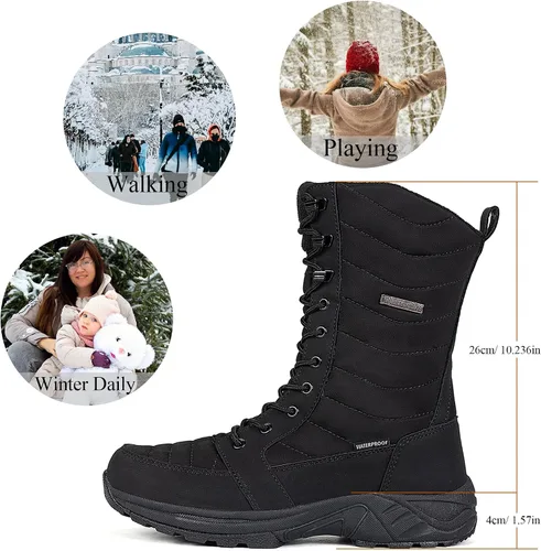 Vista 6 de FW FRAN WILLOR Women's Waterproof Winter Snow Boots with Side Zipper