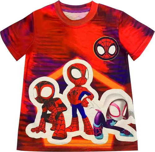 Vista 2 de FACDEM Toddler Boys Hero Shirt Set Little Kids Tee Tops Pants 2PCS Short Sleeve Clothes Party Outfit Birthday Gift