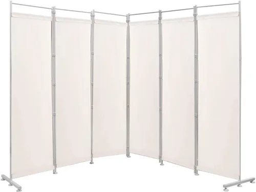 Vista 10 de Nightcore Divisor de habitación de 6 pies, divisor de pared plegable de 6 paneles, partición independiente con almohadillas ajustables
