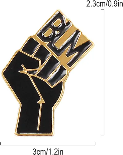 Vista 2 de Black Lives Matter - Pines esmaltados de 34 piezas BLM con puño levantado, antiracismo