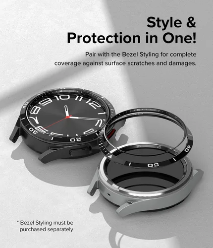 Vista 7 de Ringke Estilo de bisel interior [elegante marco de acero inoxidable] compatible con Samsung Galaxy Watch 6 Classic Case (1.772 pulgadas), protector