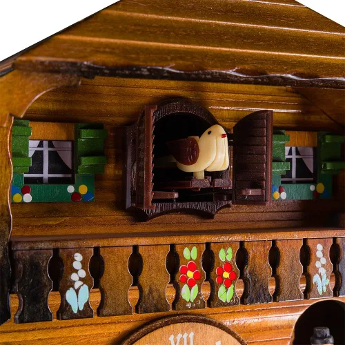 Vista 7 de Kintrot – Reloj de cuco con péndulo de cuarzo, reloj de pared del bosque negro, decoración del hogar