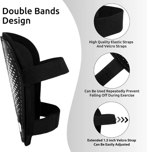 Vista 3 de Shin Guards Soccer Youth Kids - Shin Guard for Boys Girls Teenagers Toddler 2-18 Years Old - Football Shin Pads Protection Equipment with Adjustable