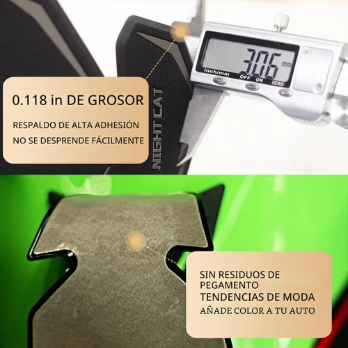 Vista 6 de Kit de almohadillas para tanque de motocicleta Kawasaki Ninja 400 Compatible, protector de tanque de combustible adhesivo para rodilla lateral