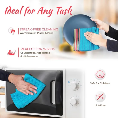 Vista 6 de THREAD SPREAD - Toallas de cocina 100% algodón, toallas de salsa, juego de 4 (16x28 pulgadas), paño de cocina multiusos para secar, restaurante