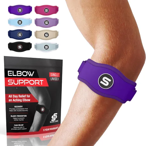 Vista 10 de Sleeve Stars - Codera de Codo de Tenis para Mujeres - Correa de Tenis Ajustable, Codera de Codo de Golfista para Hombres, Contrafuerza para Codo