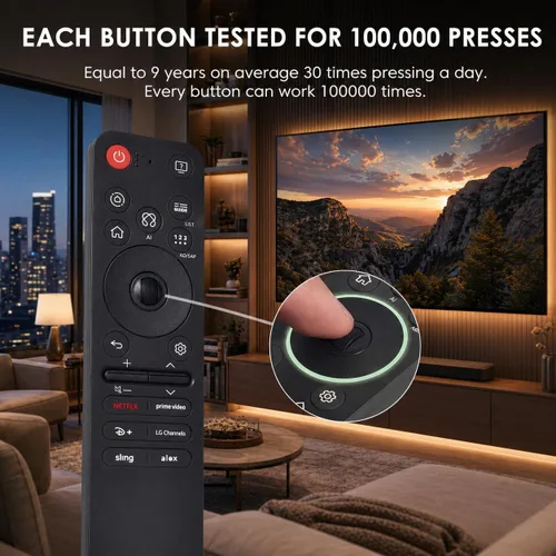 Vista 6 de Control remoto de voz mágica para LG Smart TV, control de reemplazo AI 2019