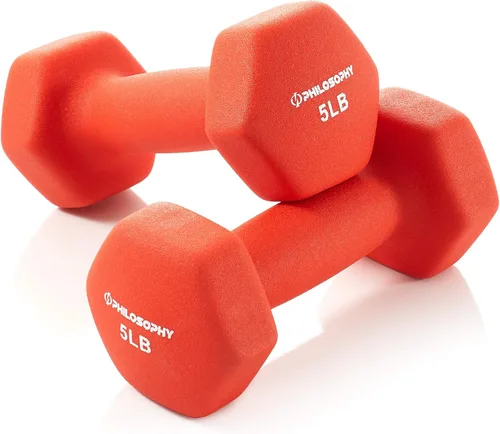 Vista 7 de Philosophy Gym Juego de 2 mancuernas de neopreno con forma hexagonal