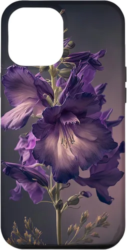 Vista 6 de Funda con diseño de flores moradas para iPhone 15