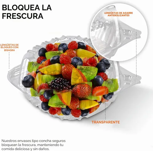Vista 3 de Stock Your Home - Envase de plástico para llevar alimentos y postres, 25 unidades de 5 x 5 pulgadas, envases de plástico con bisagras, desechables