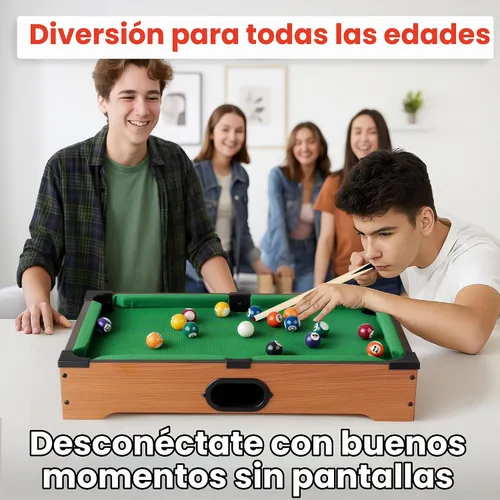 Vista 3 de Hey Play Mini mesa de billar, juego de billar portátil de mesa, 20.25 x