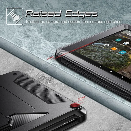Vista 5 de Fintie Funda para tablet Amazon Fire HD 10 y 10 Plus (versión 11ª generación 2021), [Tuatara] Funda híbrida resistente con protector de pantalla