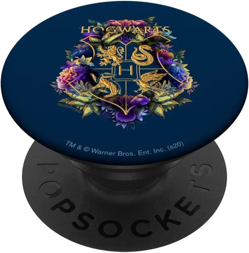 Vista 7 de Harry Potter Hogwarts PopSockets MagSafe PopGrip con escudo floral multicolor para iPhone