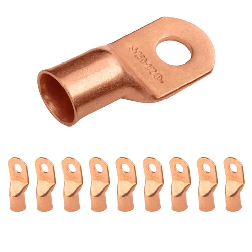 Vista 149 de SELTERM - 5 terminales de anillo resistentes para cable de batería, calibre 1/0 AWG, pernos de 1/2 pulgadas, terminales de calibre 0, ojales